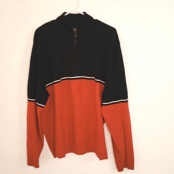 Eddie Bauer 1/4 Zip Sweater Red/Black size XL - Picture 1 of 4